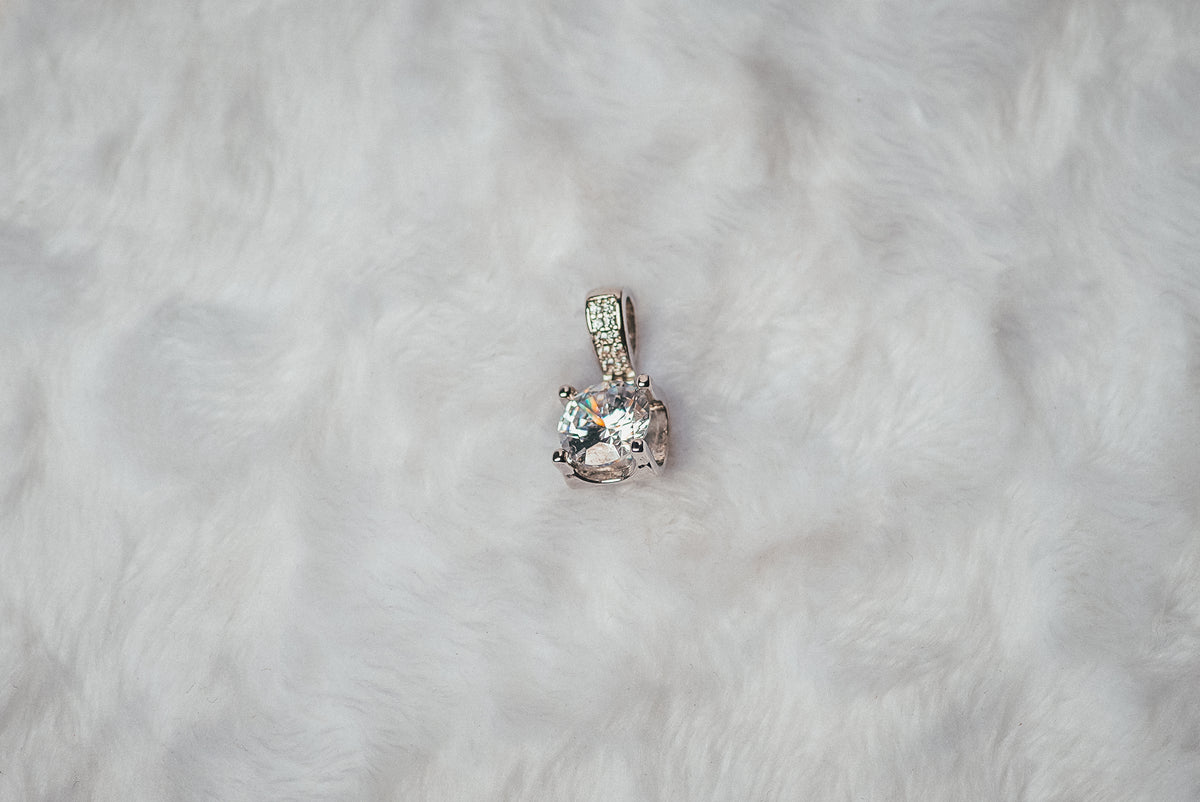 Minimalist Solitaire Crystal Drop Pendant