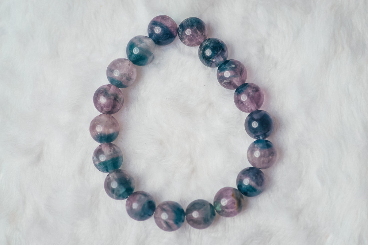 Fluorite Crystal Bead Bracelet