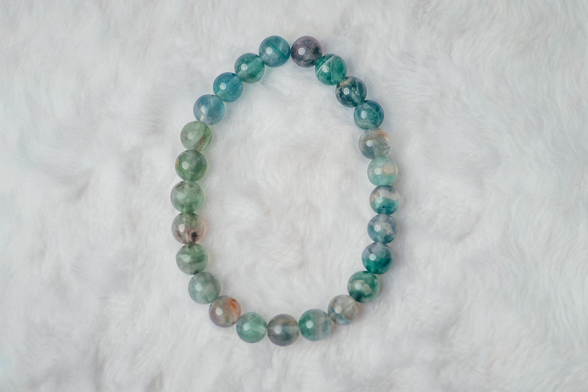 Fluorite Crystal Bead Bracelet