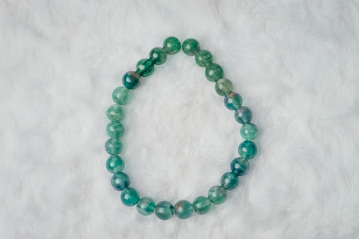 Fluorite Crystal Bead Bracelet