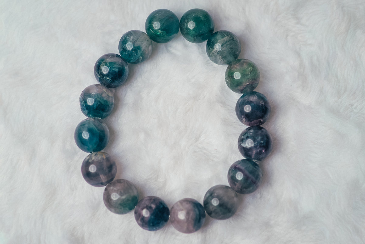Fluorite Crystal Bead Bracelet