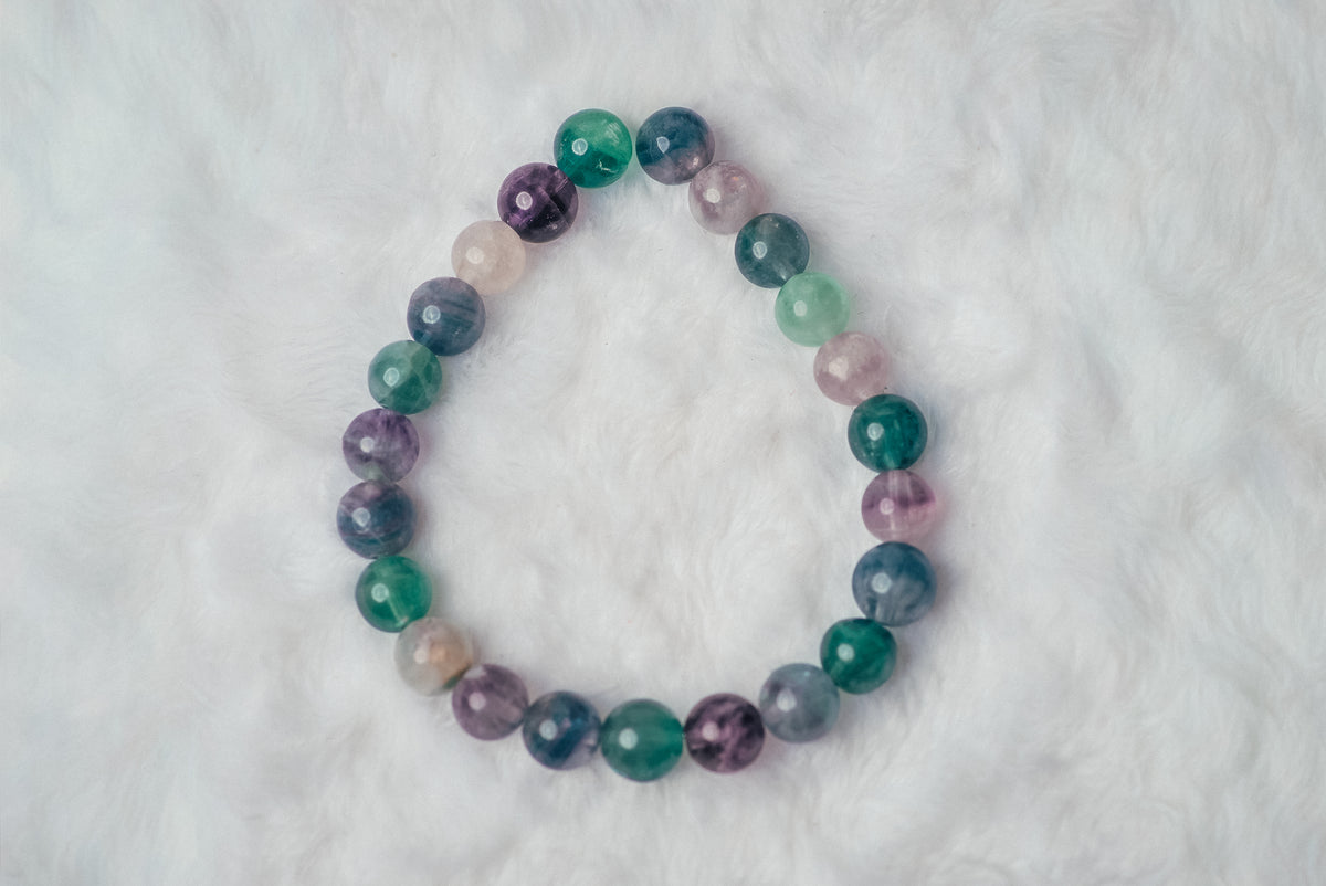 Fluorite Crystal Bead Bracelet