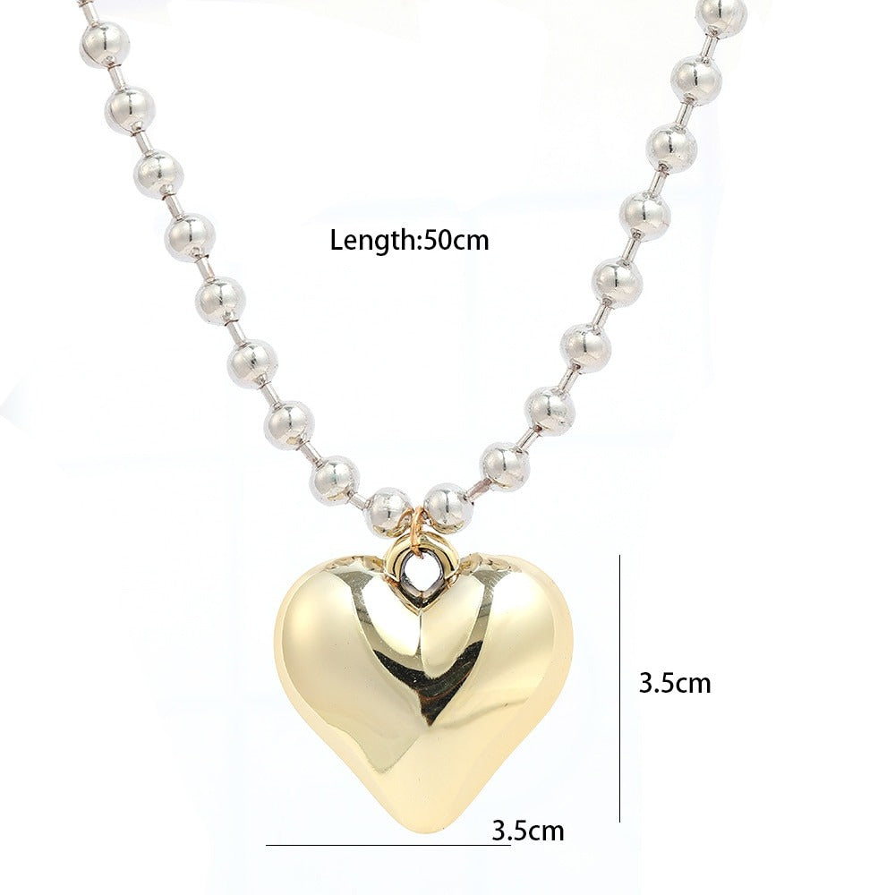 Women heart necklace gold