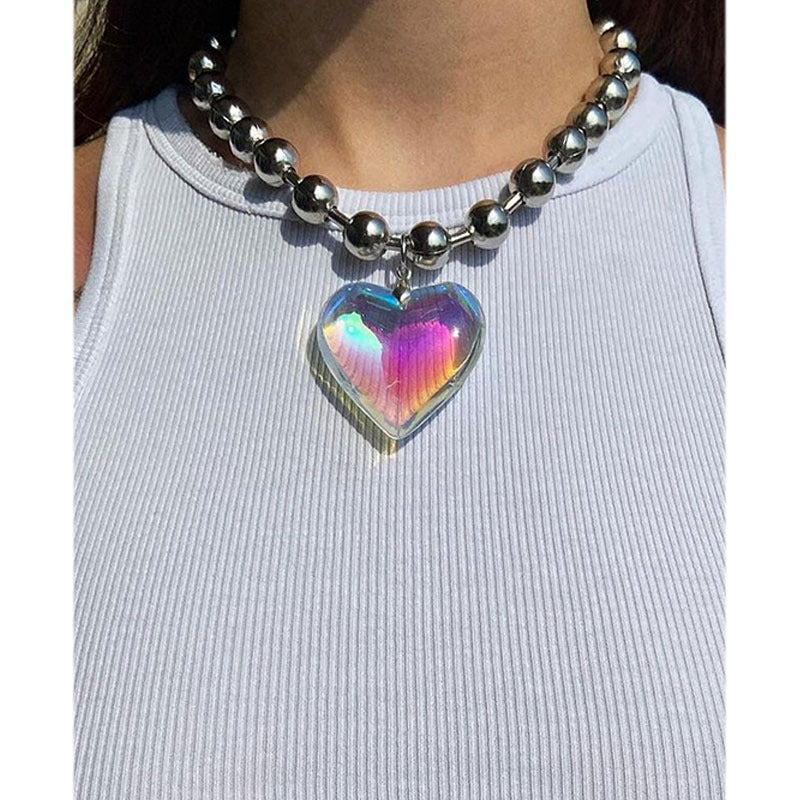 Women heart necklace gold