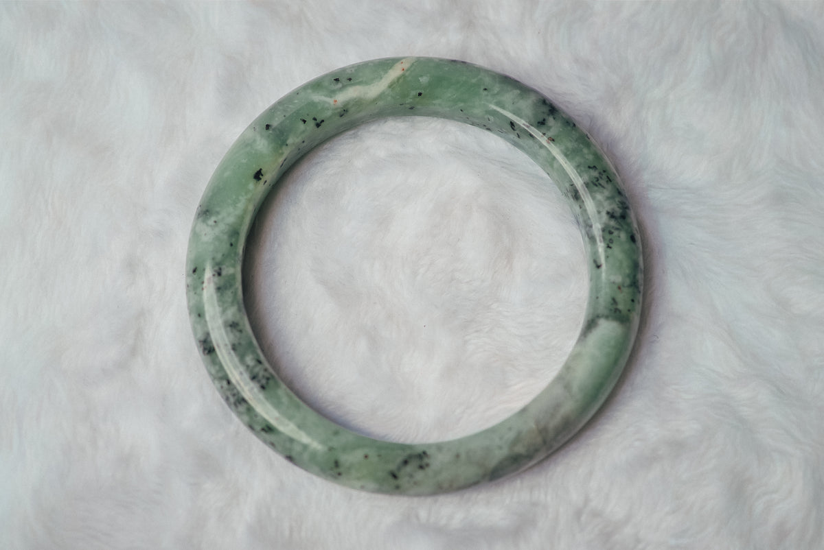 Two-Toned Xiuyan Jade Bangle