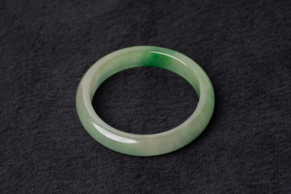 Grey and Green Two-Toned Jade Bangle