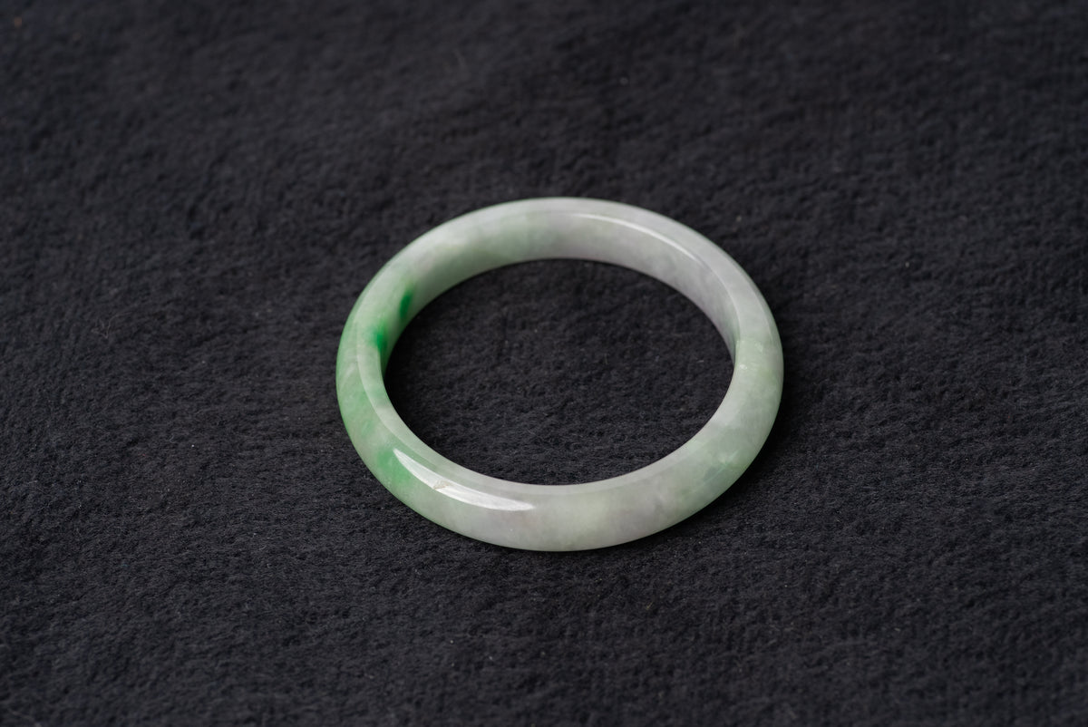 Grey and Green Two-Toned Jade Bangle