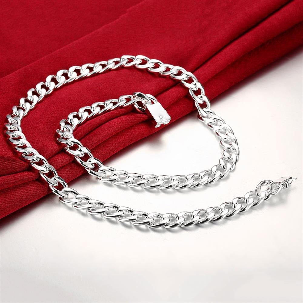 Mens and women's cuban set bracelet and necklace