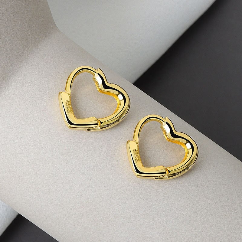 Women silver gold heart shape heart