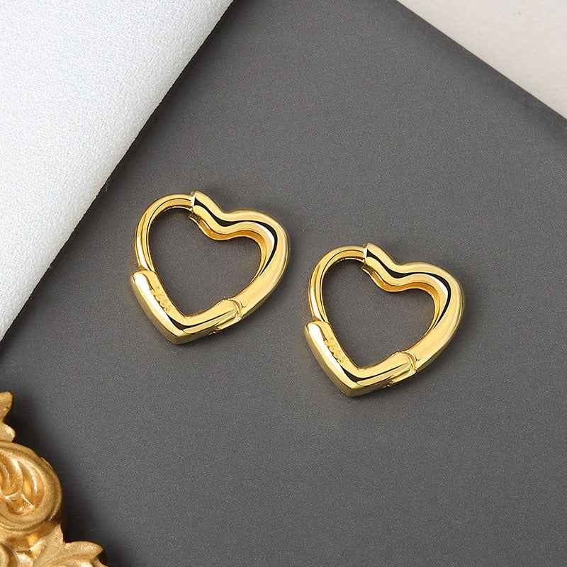 Women silver gold heart shape heart