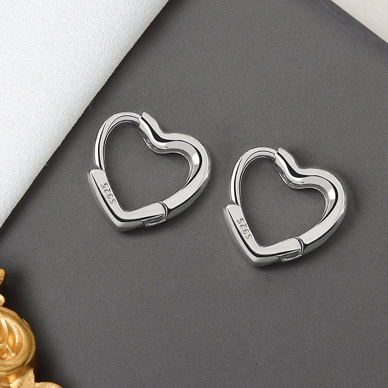 Women silver gold heart shape heart