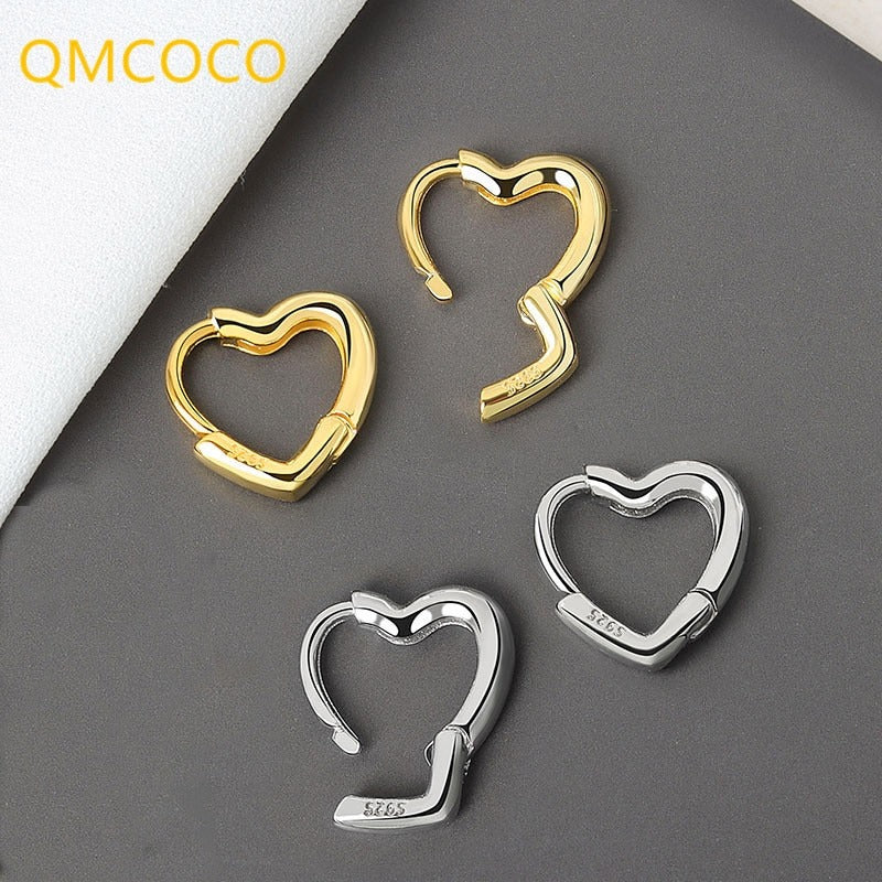 Women silver gold heart shape heart