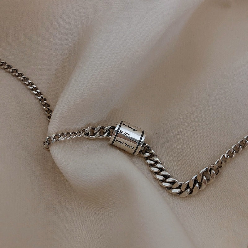 Women silver necklace