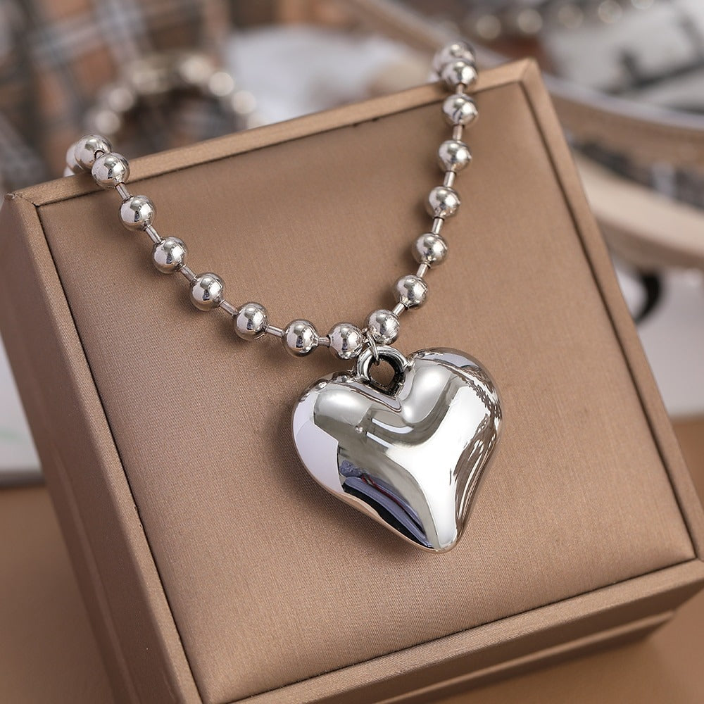 Women heart necklace silver