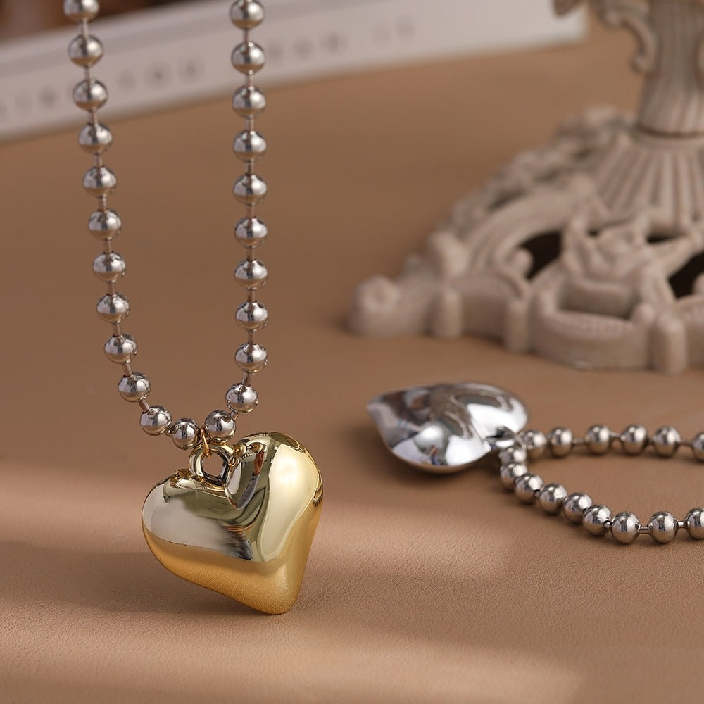 Women heart necklace silver