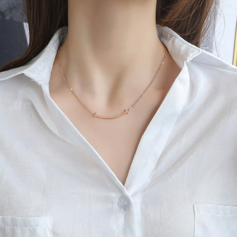 smile Face necklace gold