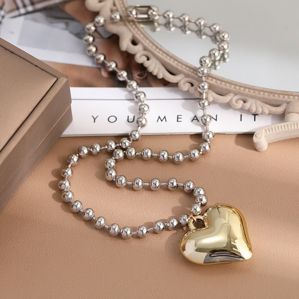 Women heart necklace silver