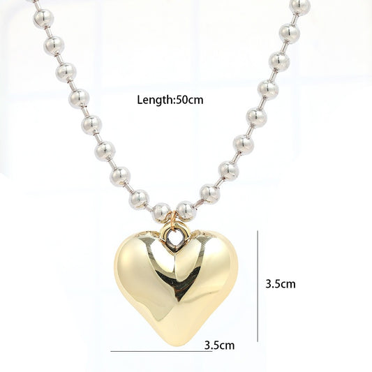 Women heart necklace silver