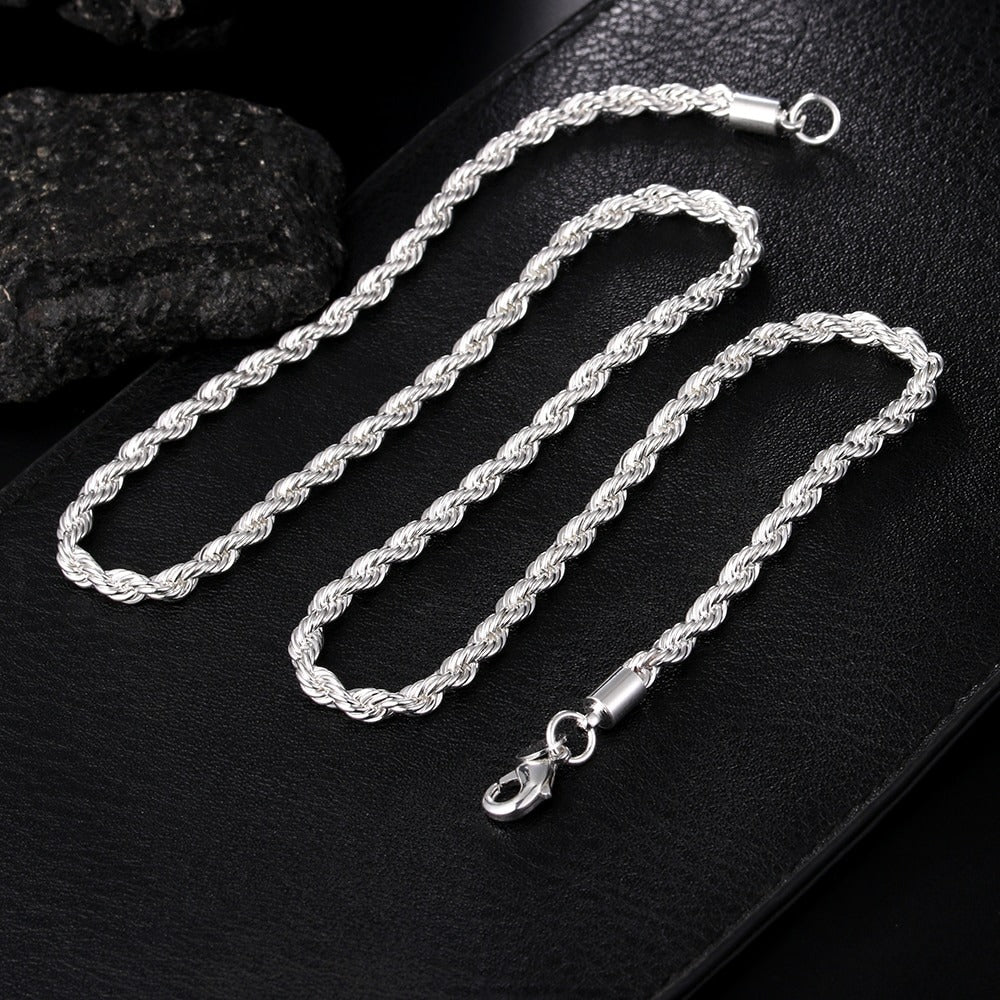 Mens and women's bracelet and necklace set