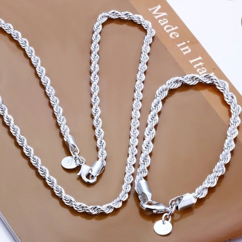 Mens and women's bracelet and necklace set